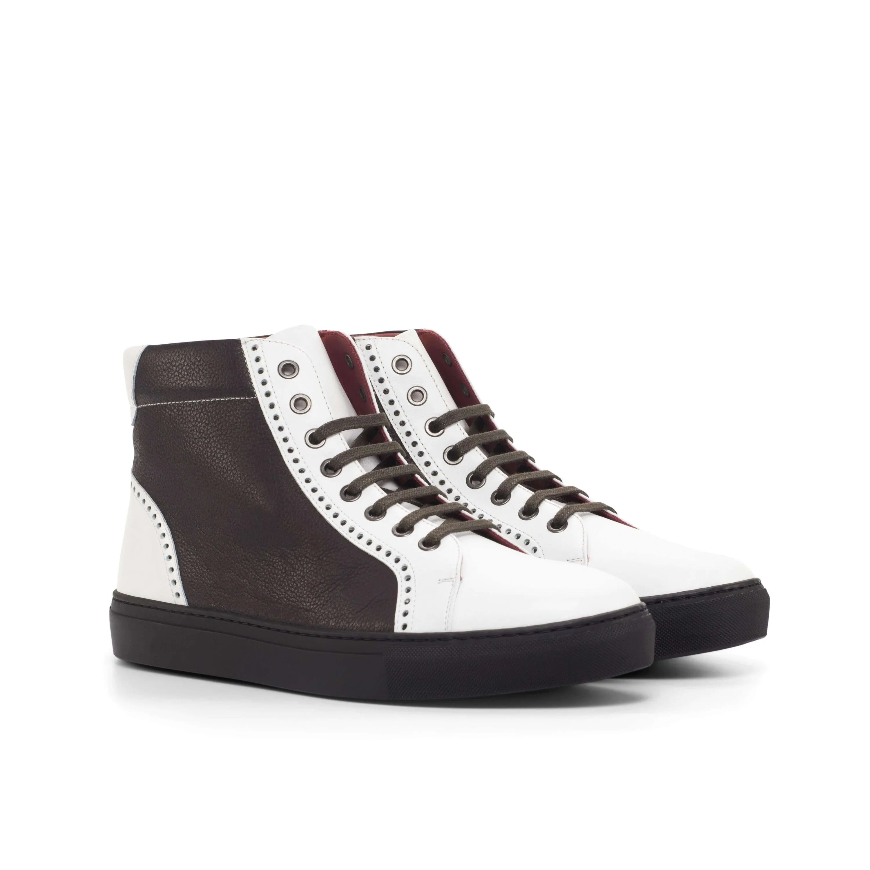 Two-tone AF19 High Kicks high-top sneakers back view