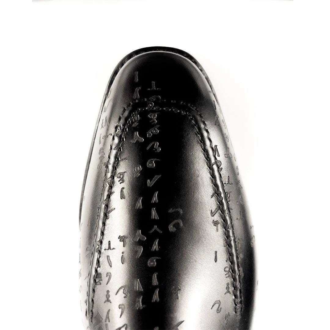Black Arabic Matrix Loafers in Goodyear welted Italian crust leather