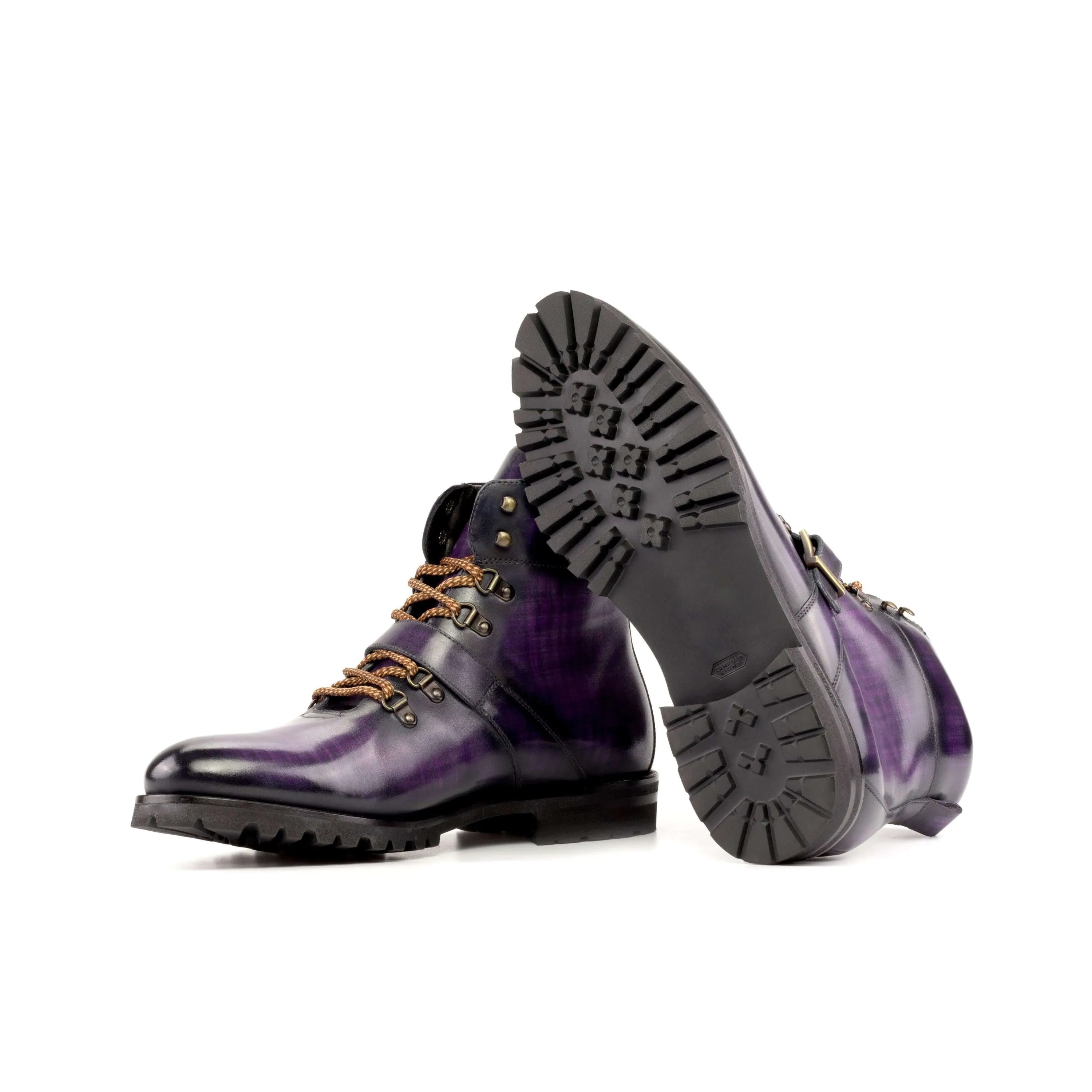 Cayman Patina hiking boots in purple leather