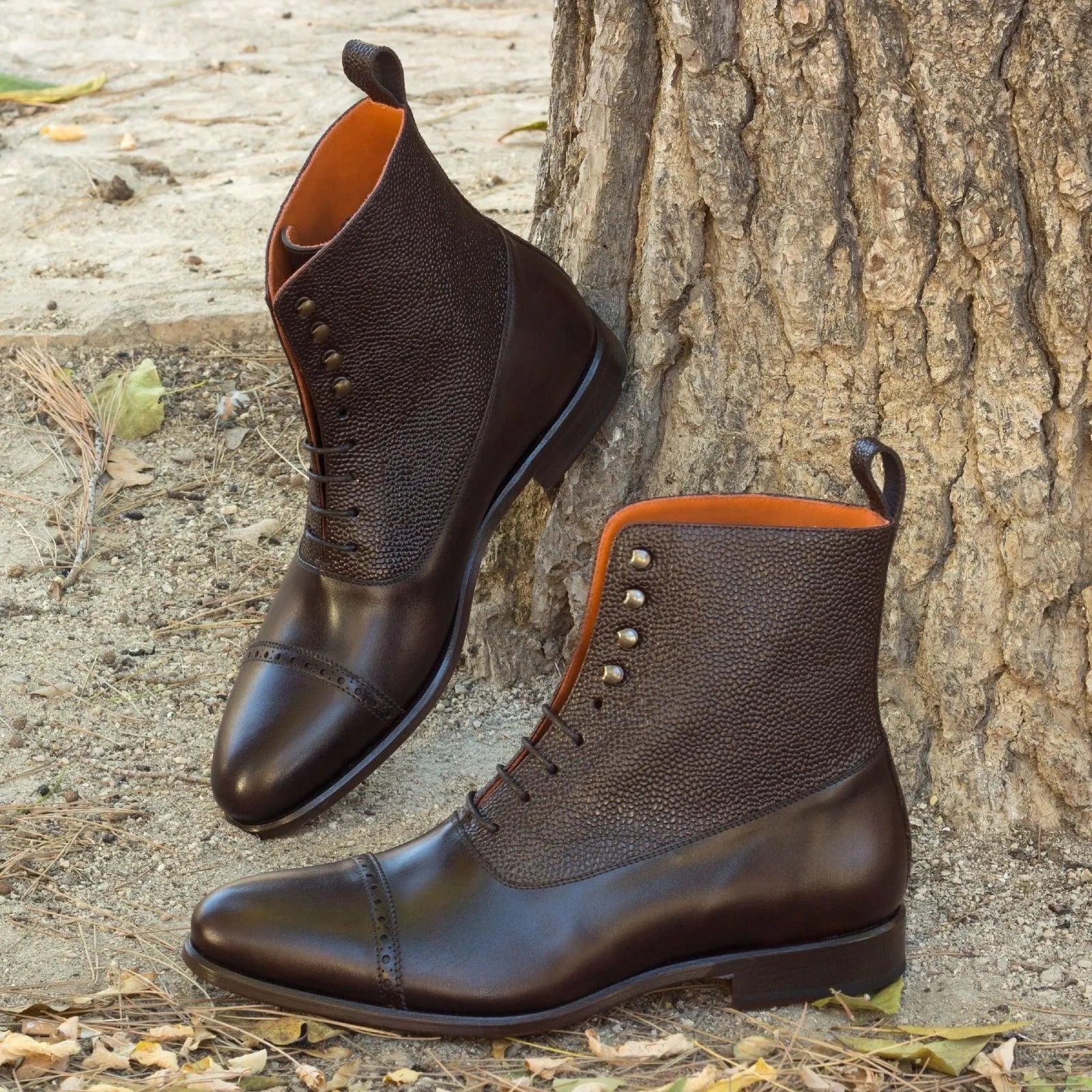 Dan Balmoral Boots II pair of dark brown leather balmoral boots