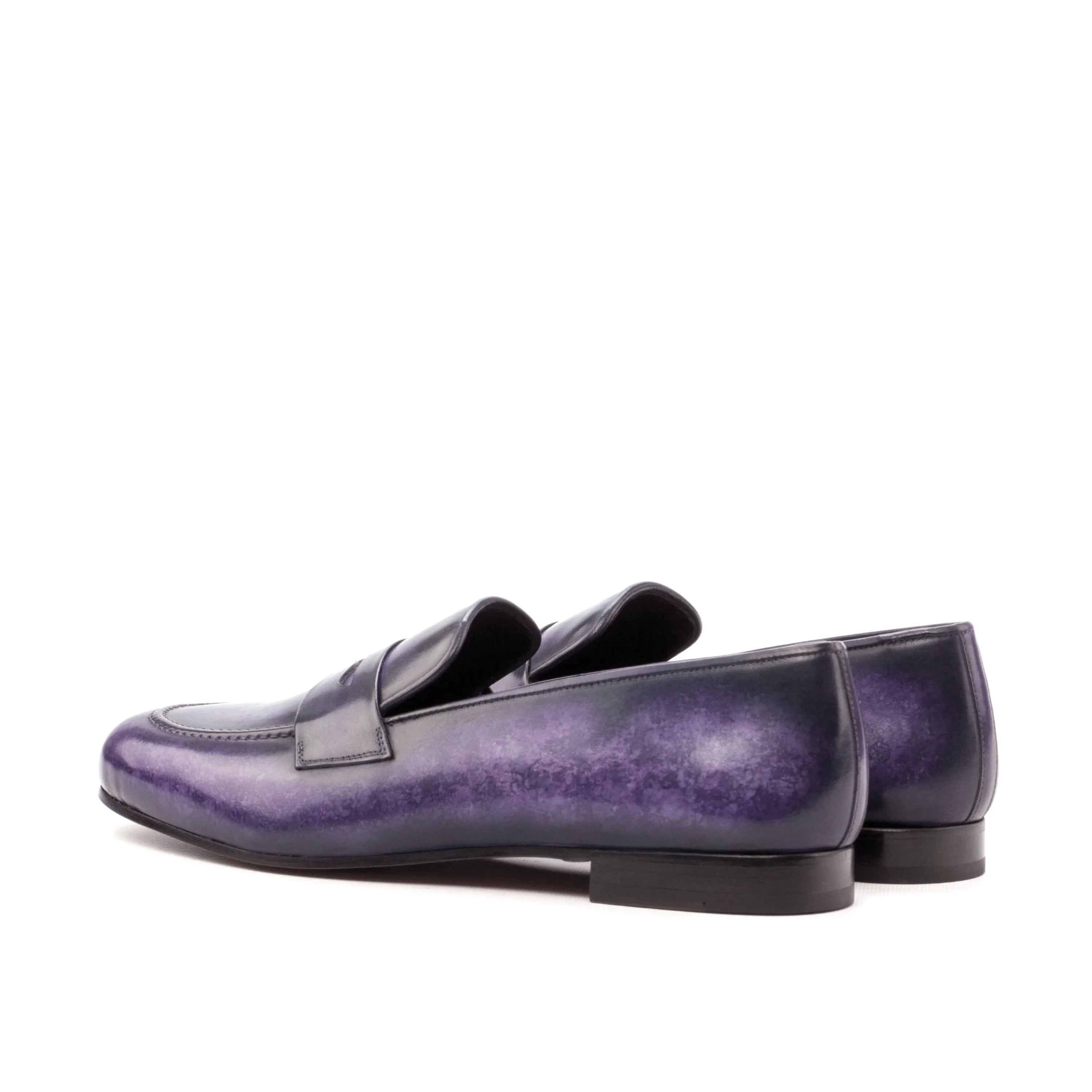 Purple Euclid Wellington Patina slip on leather loafers