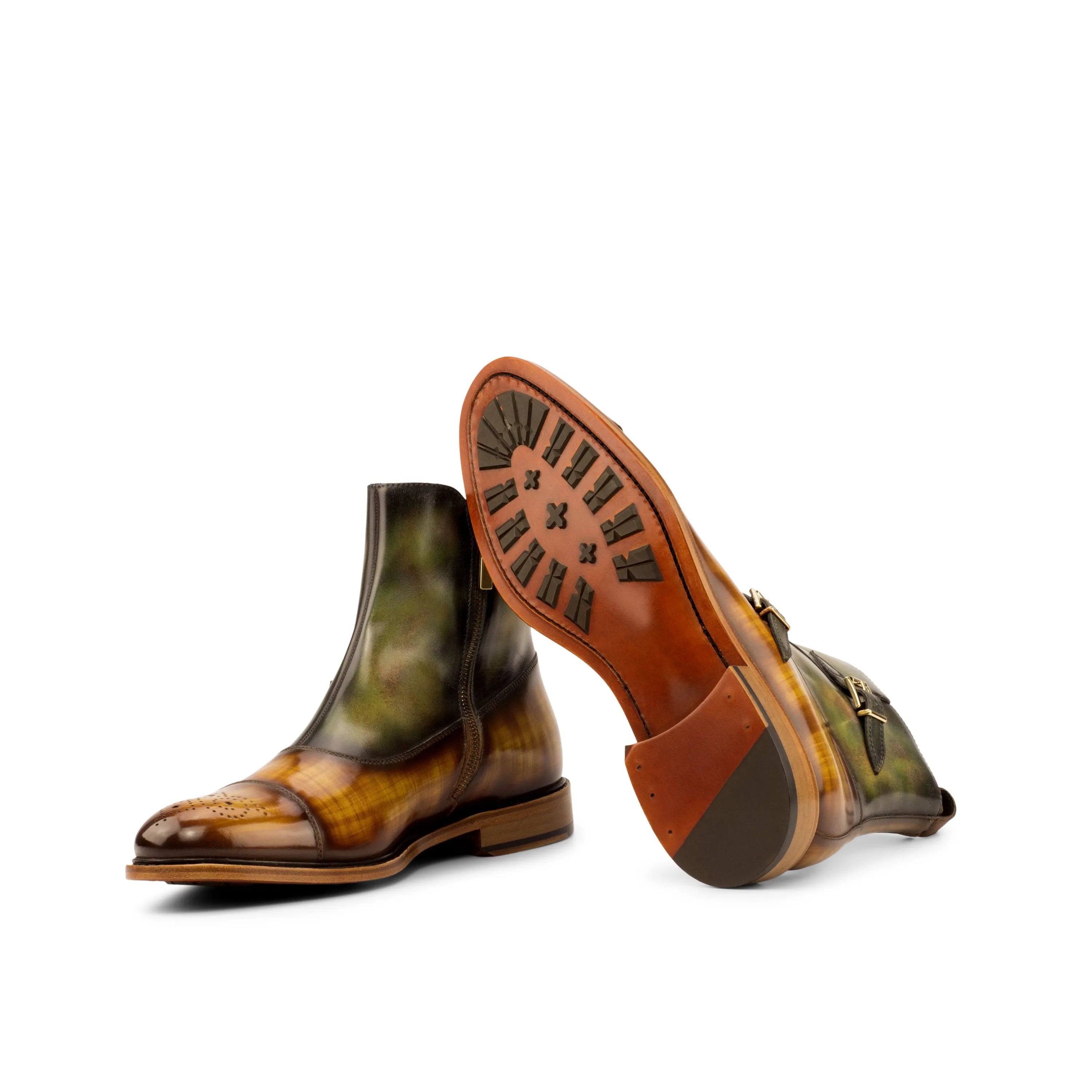Igasho Octavian Patina two-toned leather ankle boots