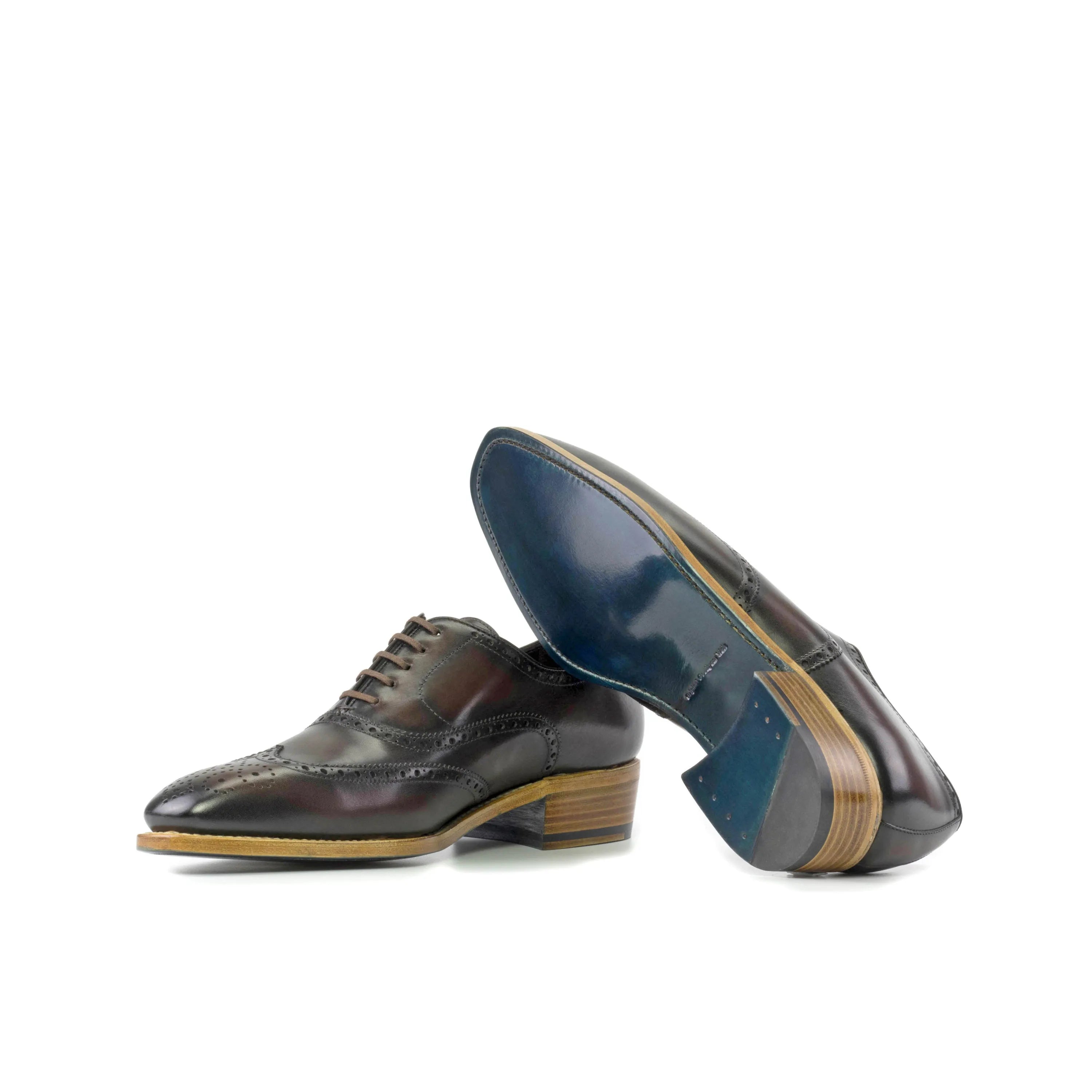 Pair of brown leather Juluis full brogue dress shoes