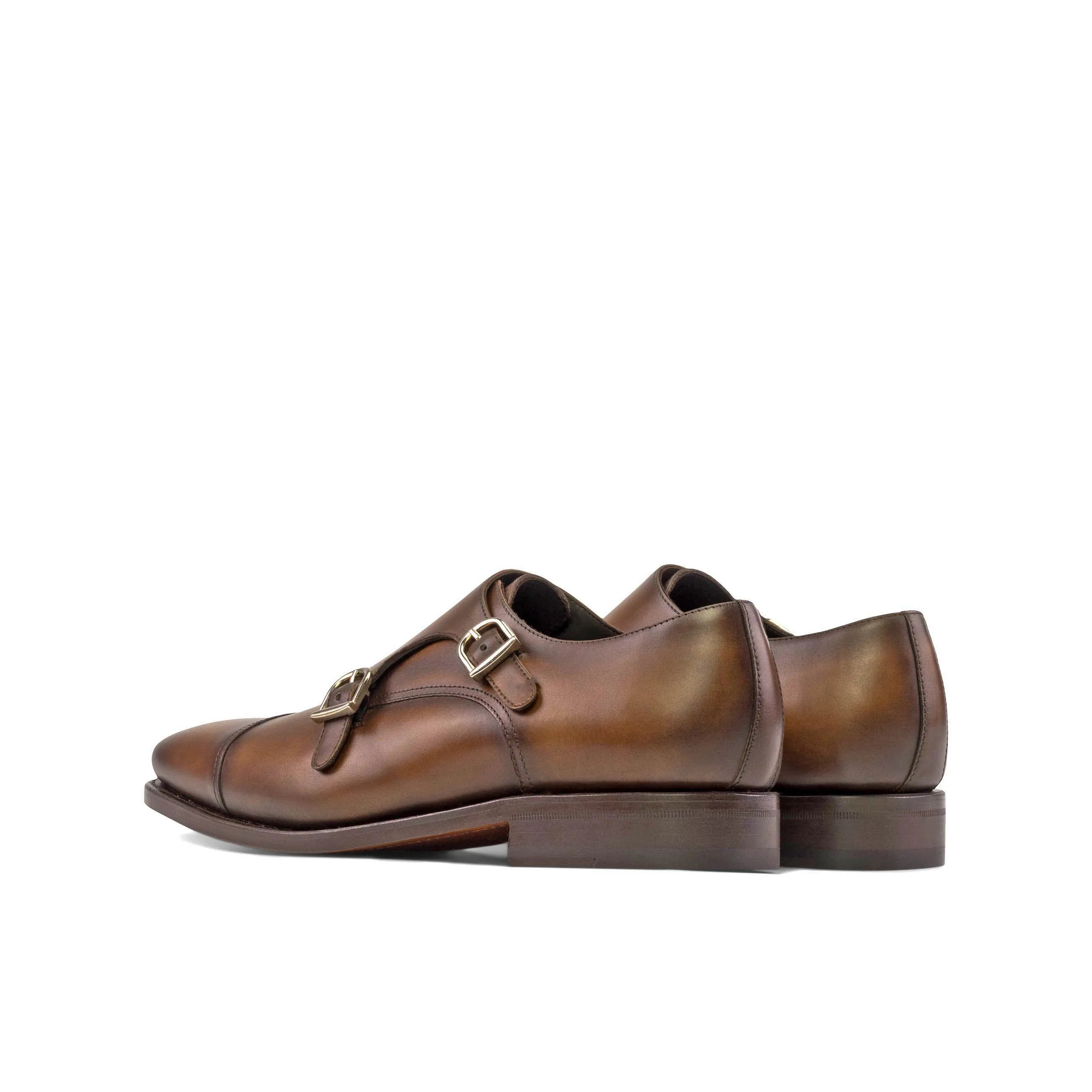 Louisiana Double Monk II cognac goodyear welt brown leather shoes