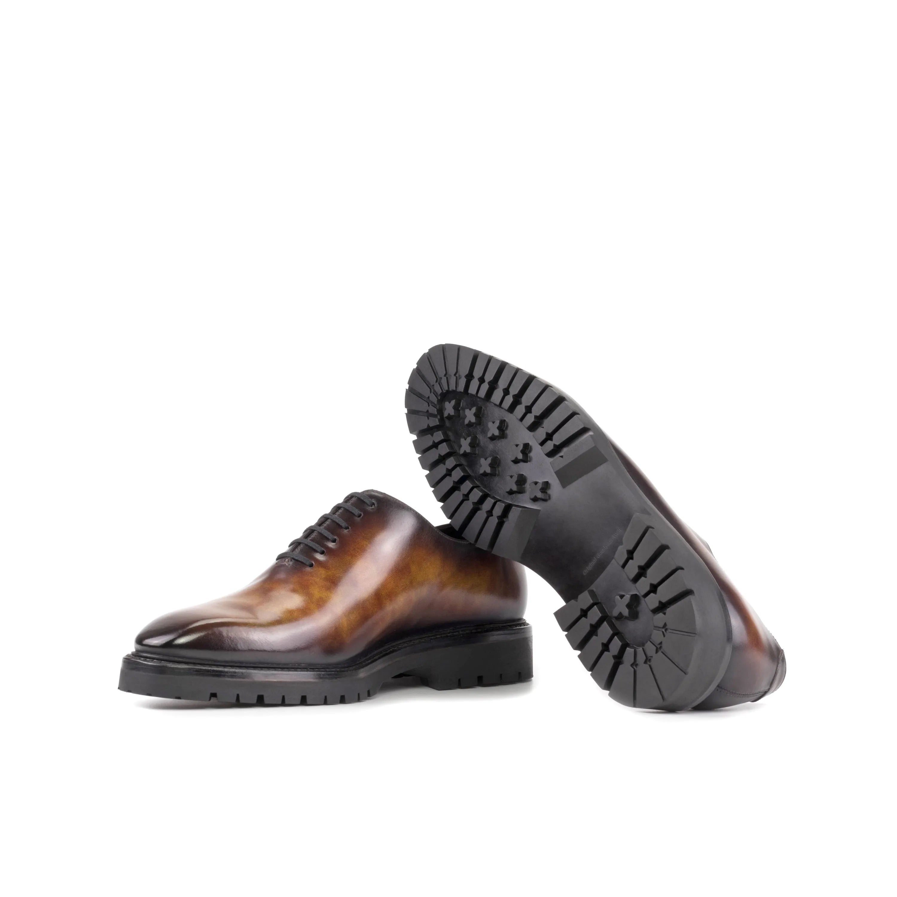 Raigon Patina Wholecut shoes: brown leather with lug soles
