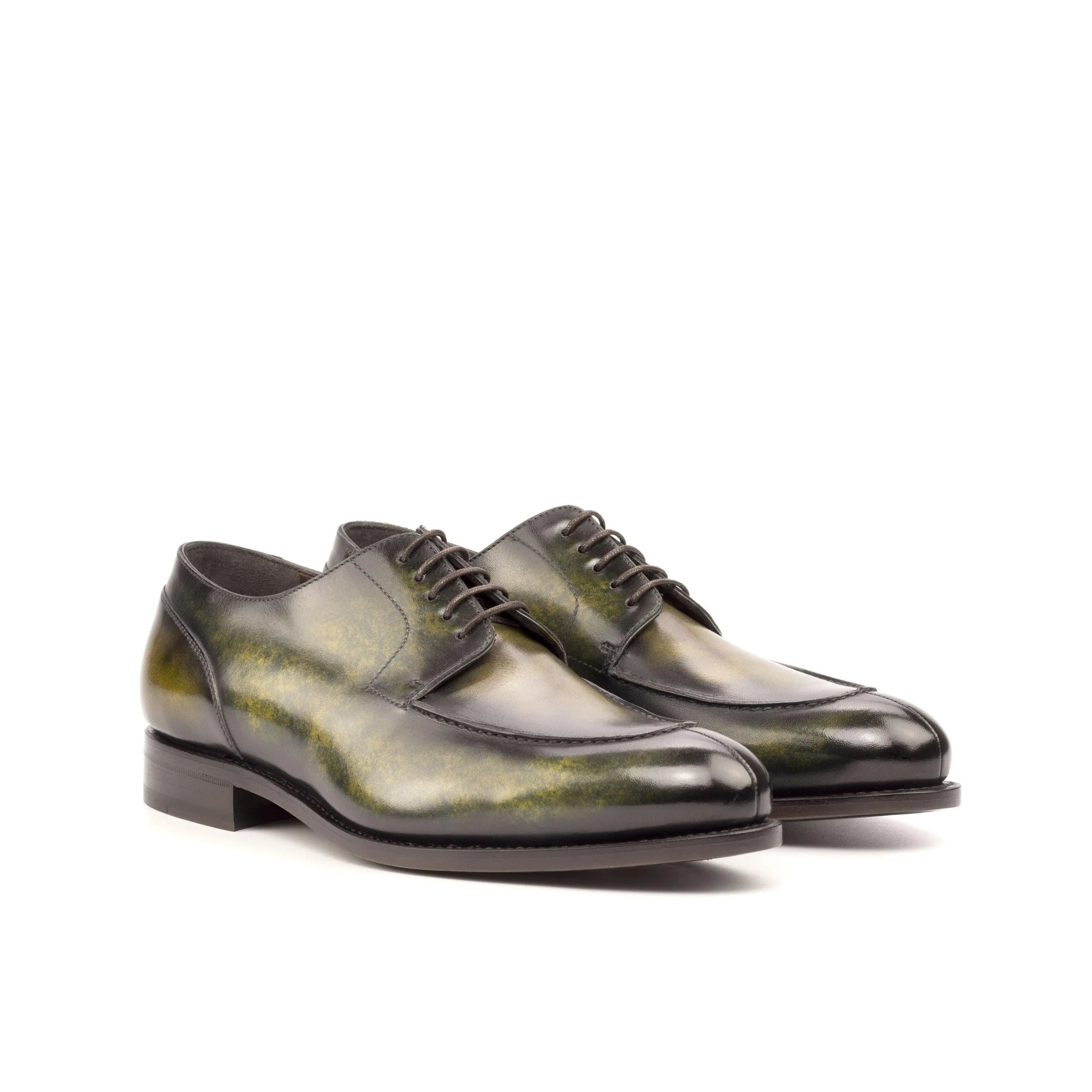 Timadeias Patina Derby Split Toe II green leather dress shoes