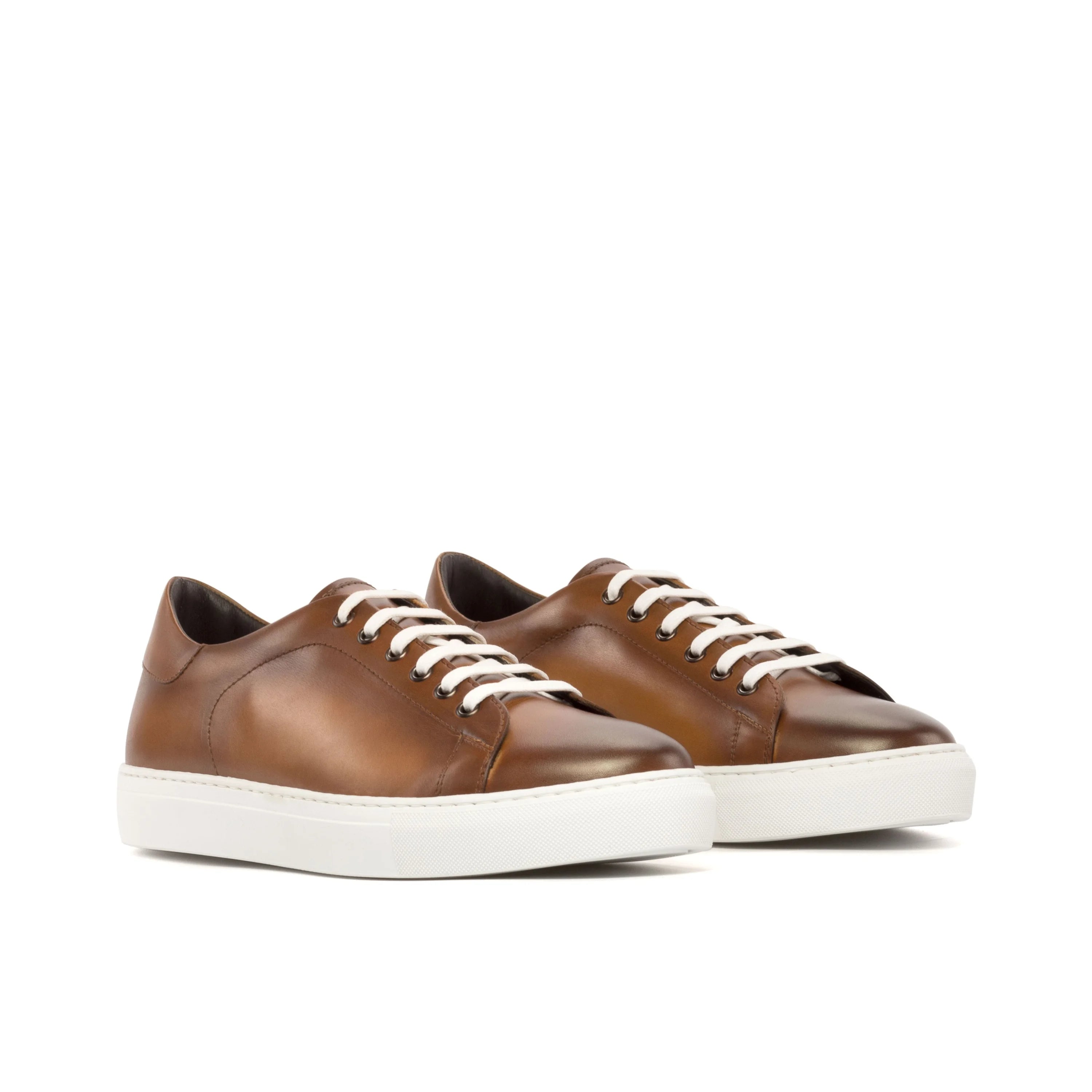 Treasure Trainer Sneaker II brown calf leather cupsole trainer back view