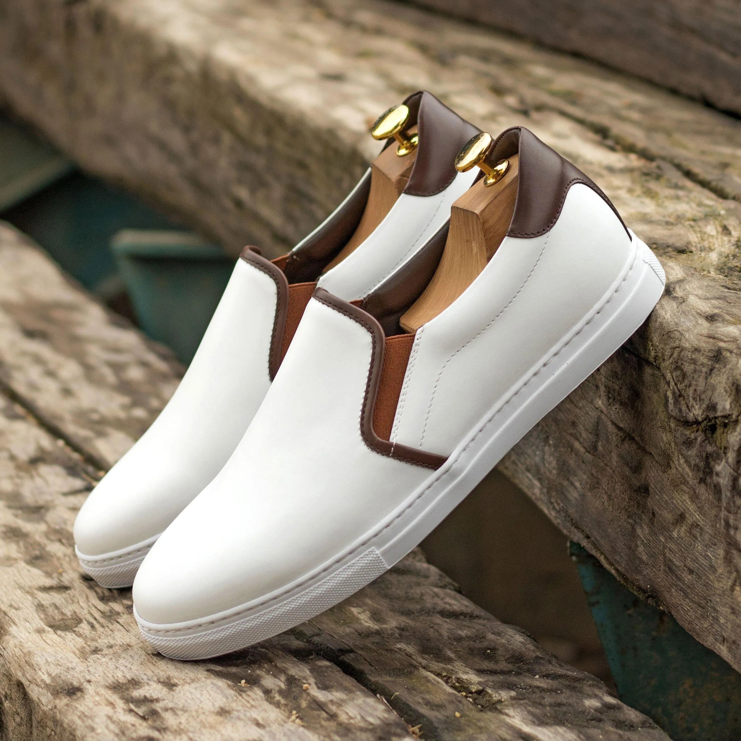 White Tuesday Slip patina Chelsea slip-on sneakers back view