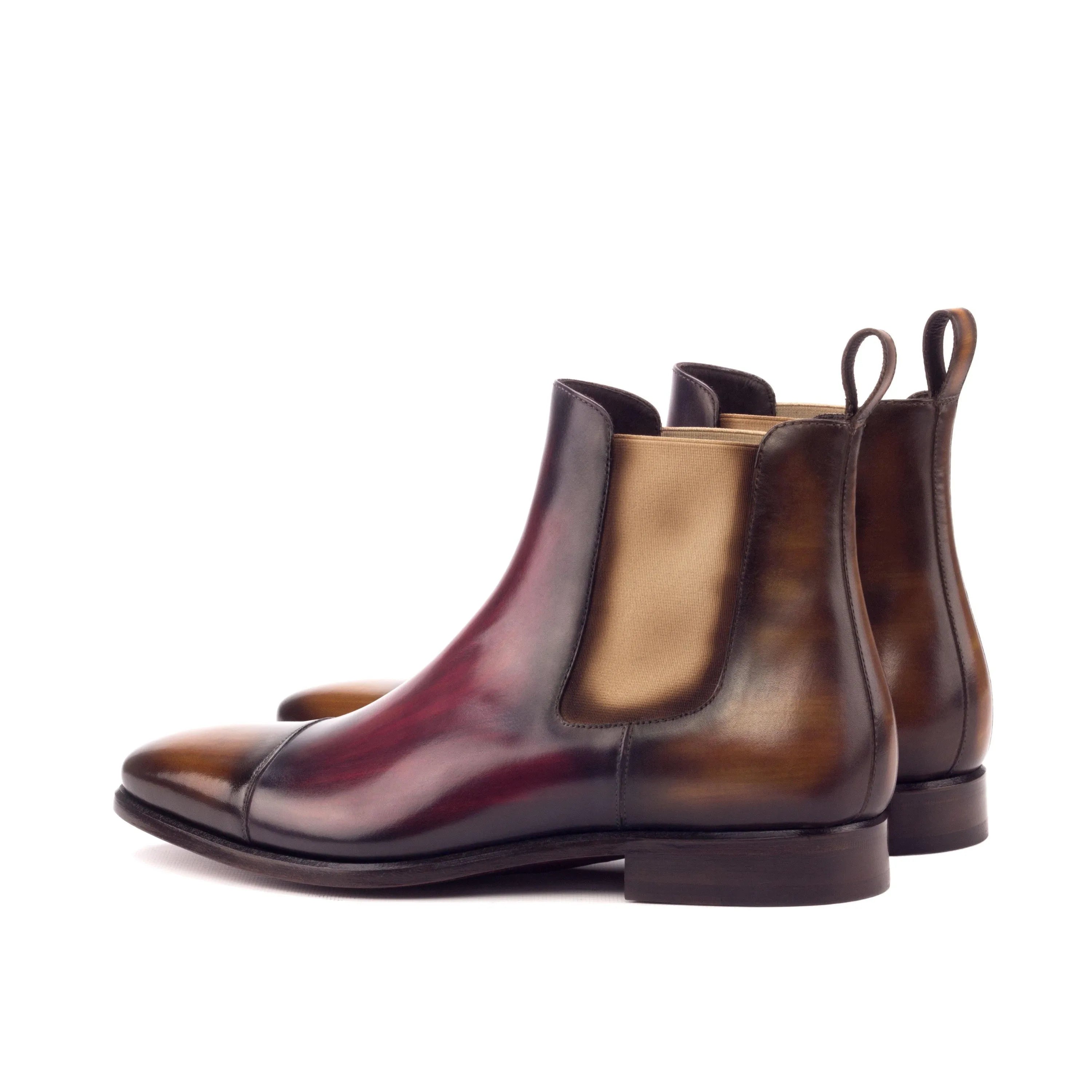 Utah Patina Chelsea boots in crust patina leather back view