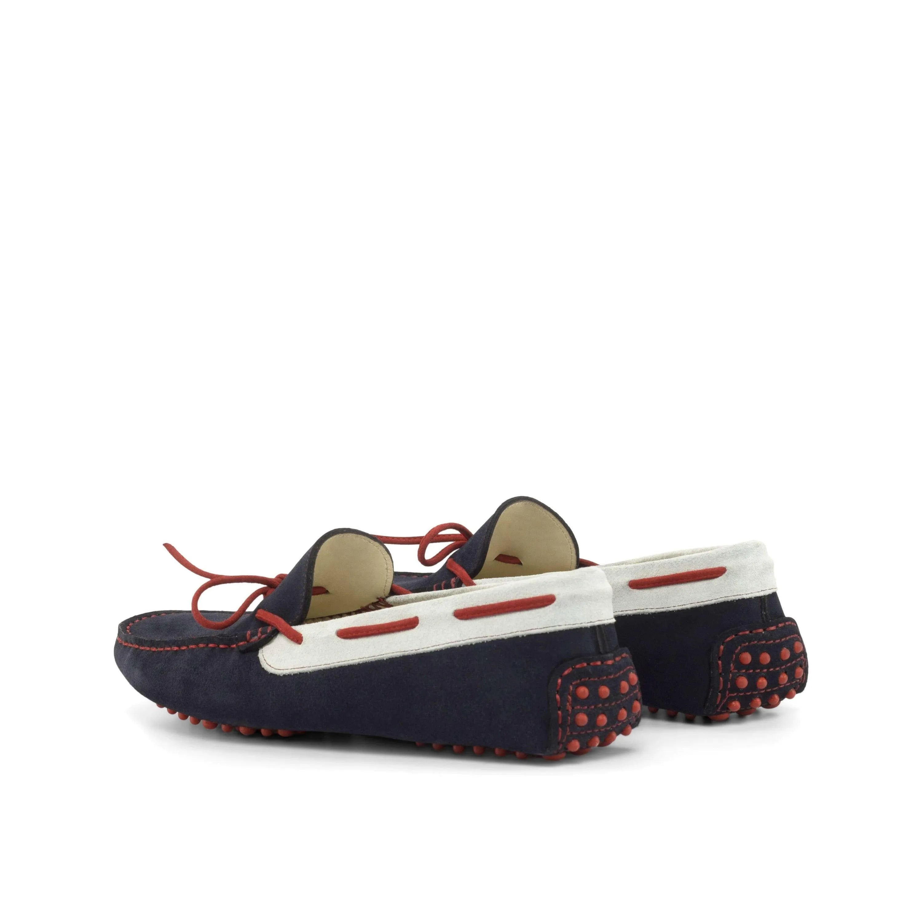 1990 Driver navy and white suede driving shoes with rubber soles