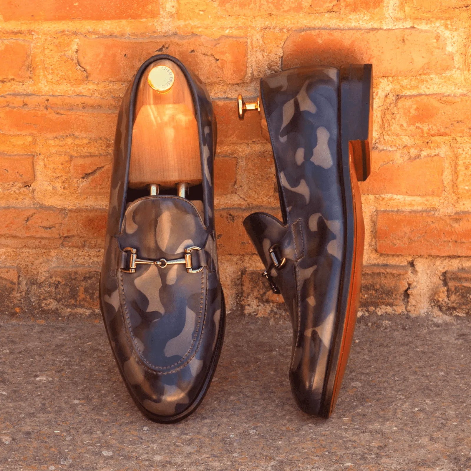 Andrew Camo Loafers II in camouflage patterned leather