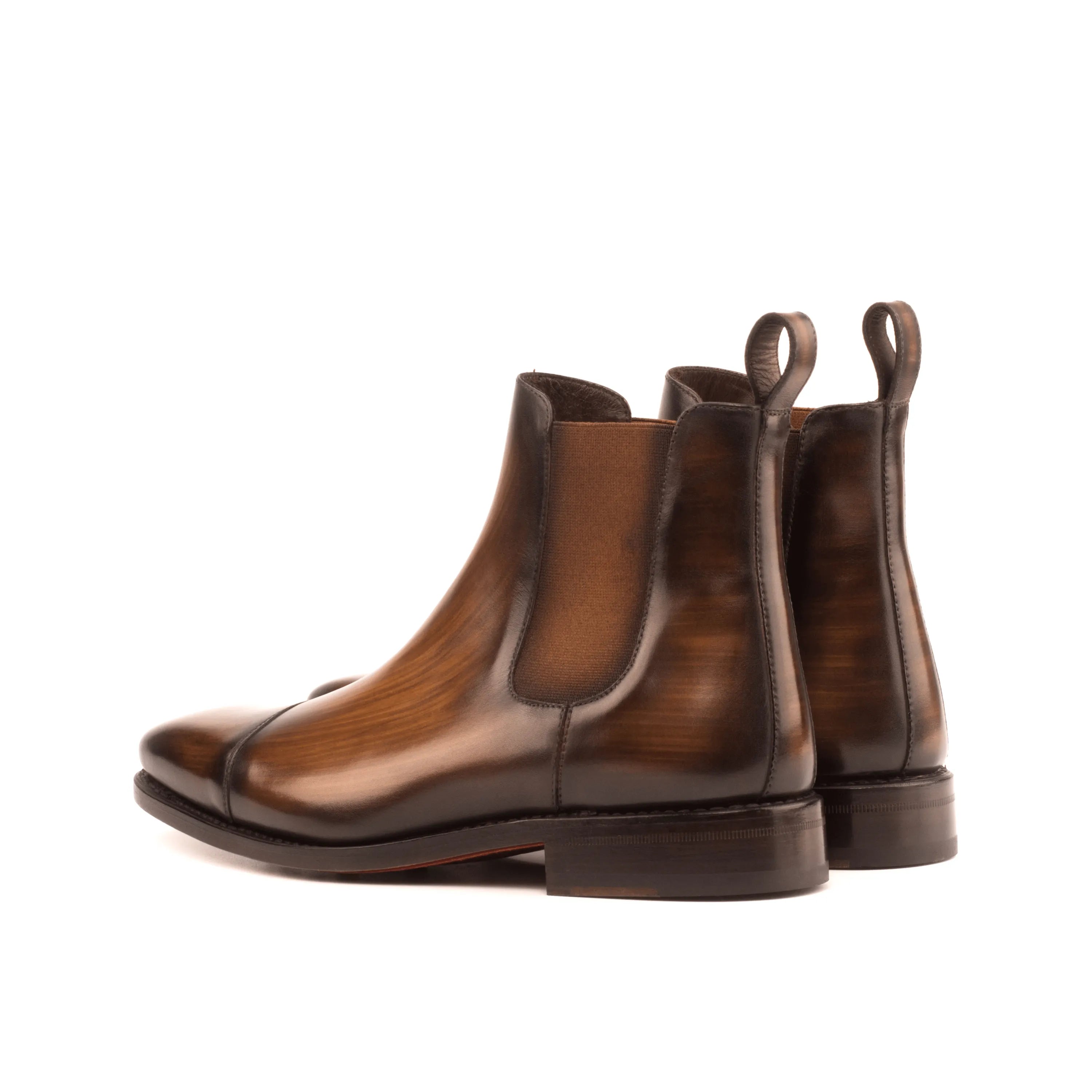 Chayton patina Chelsea boots in rich brown leather