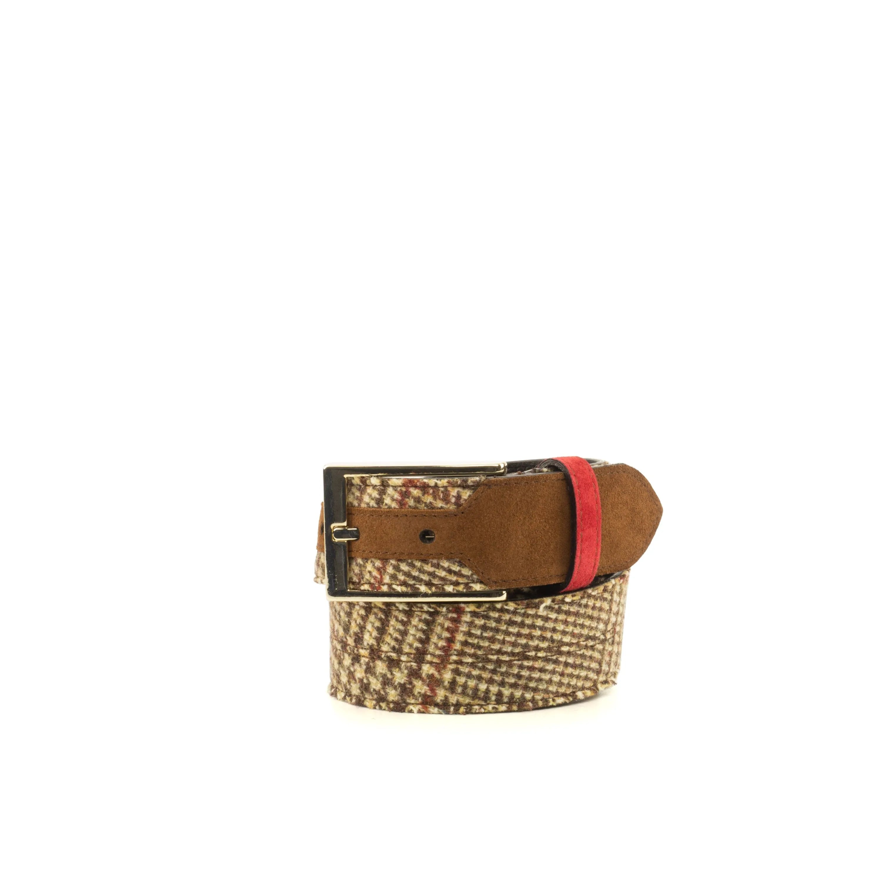 D90 Marseille belt with tweed and leather accents