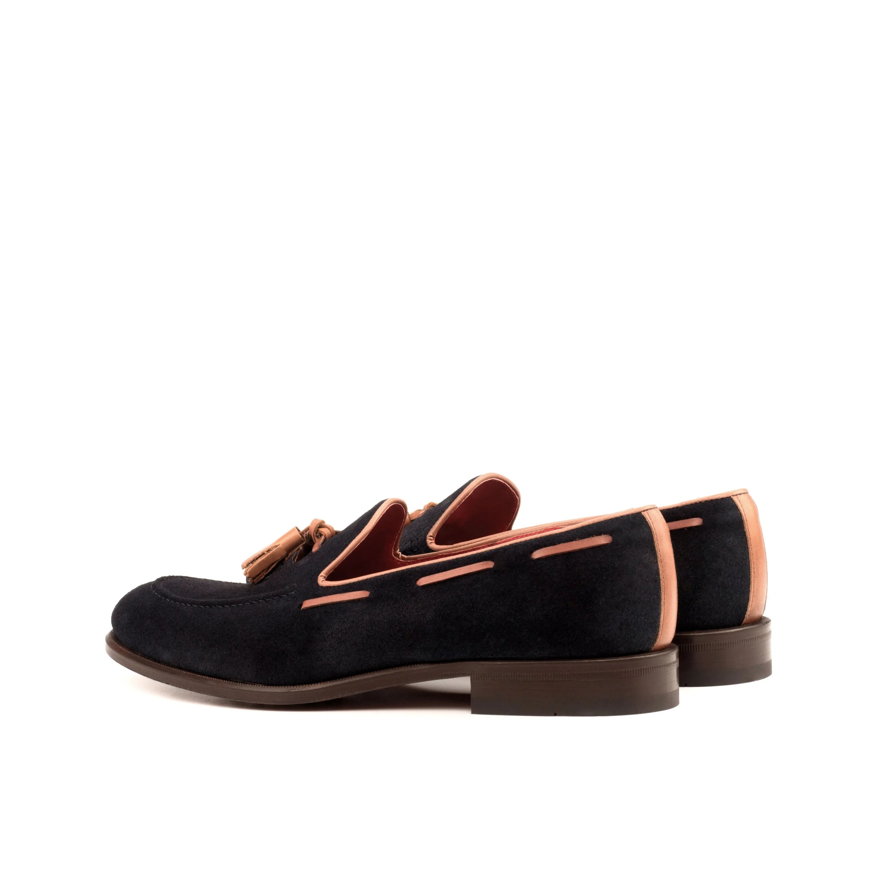 Dimilio loafers: black suede tassel luxury bespoke shoes for men