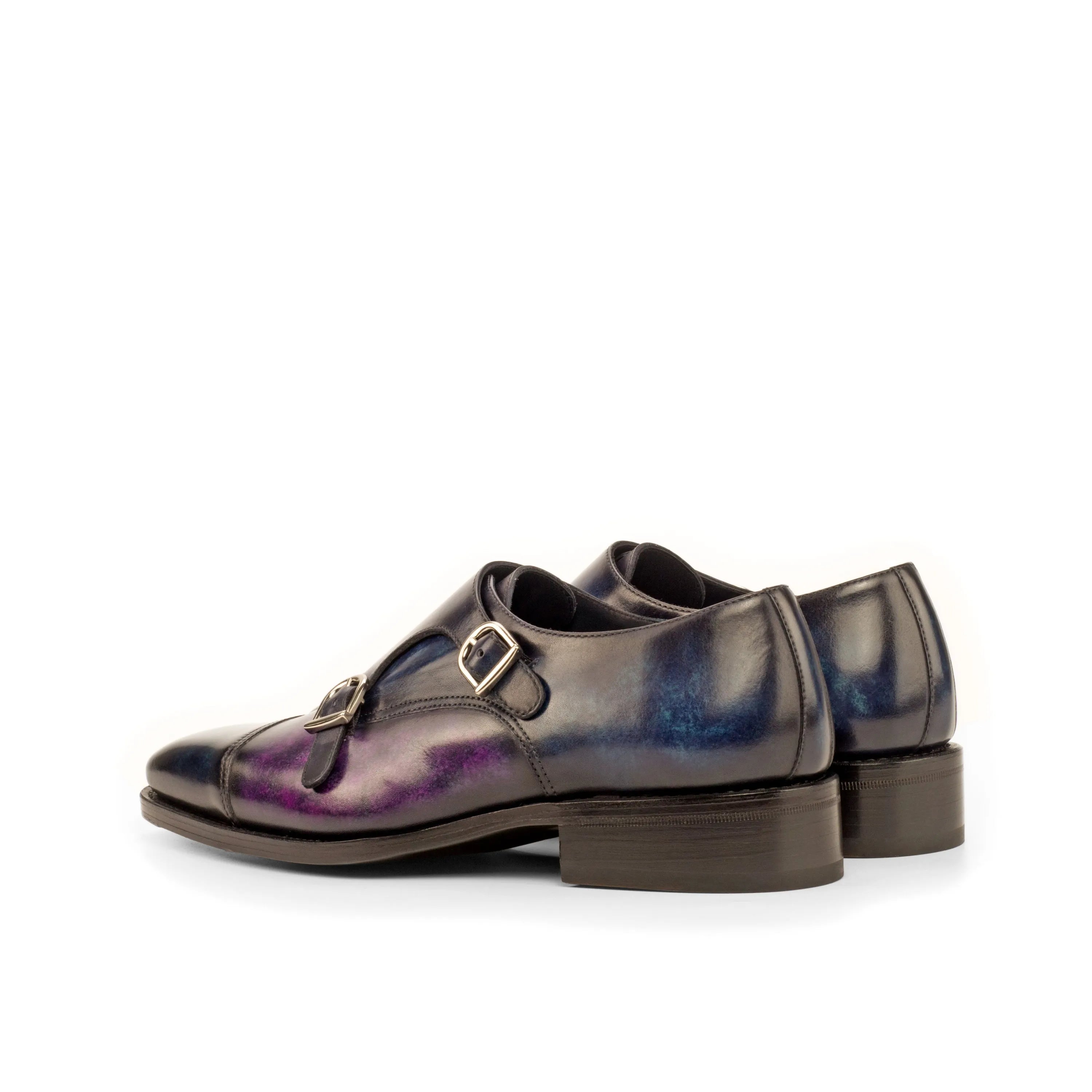Folzeh85 double monk patina two-buckle dress shoes