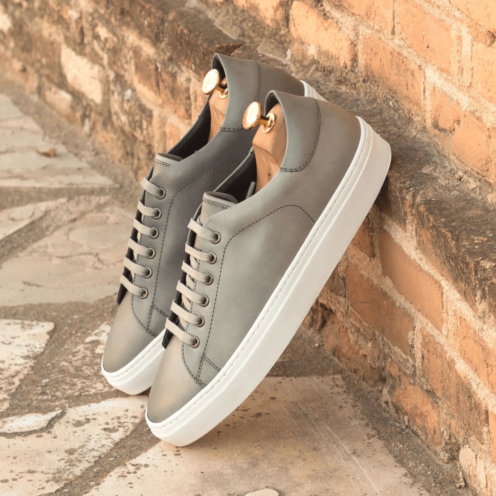 Gray Nicholas Trainer Sneaker with cupsole trainer design
