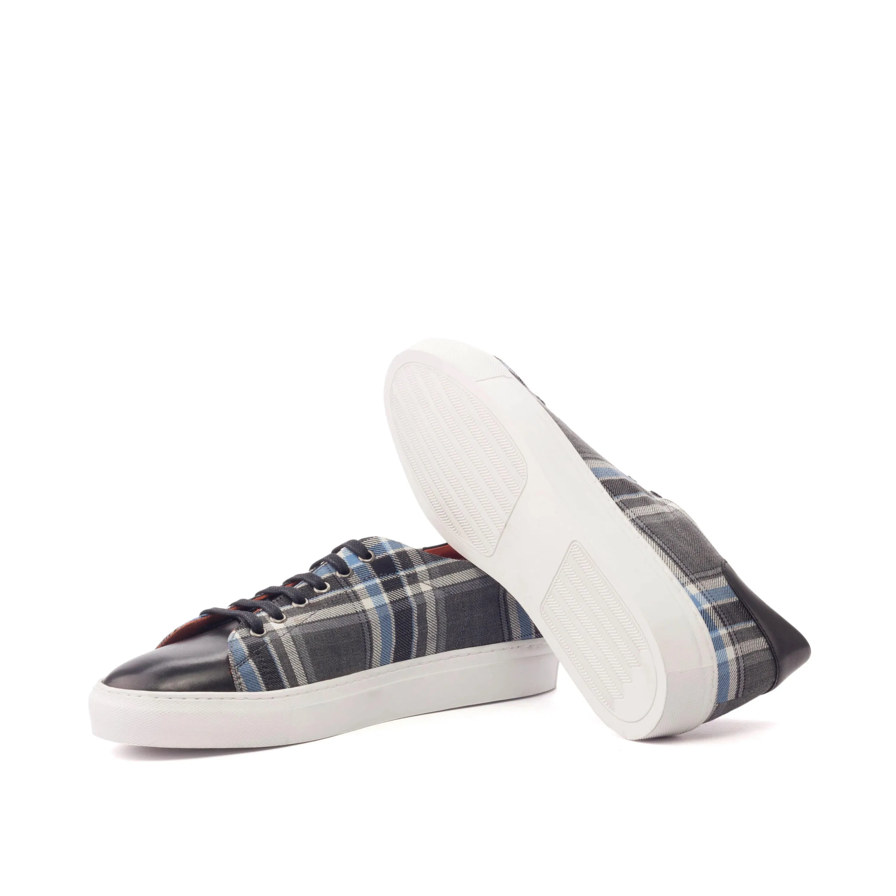 Plaid patterned leather retro trainer sneakers, Retro Trainer Sneakers II
