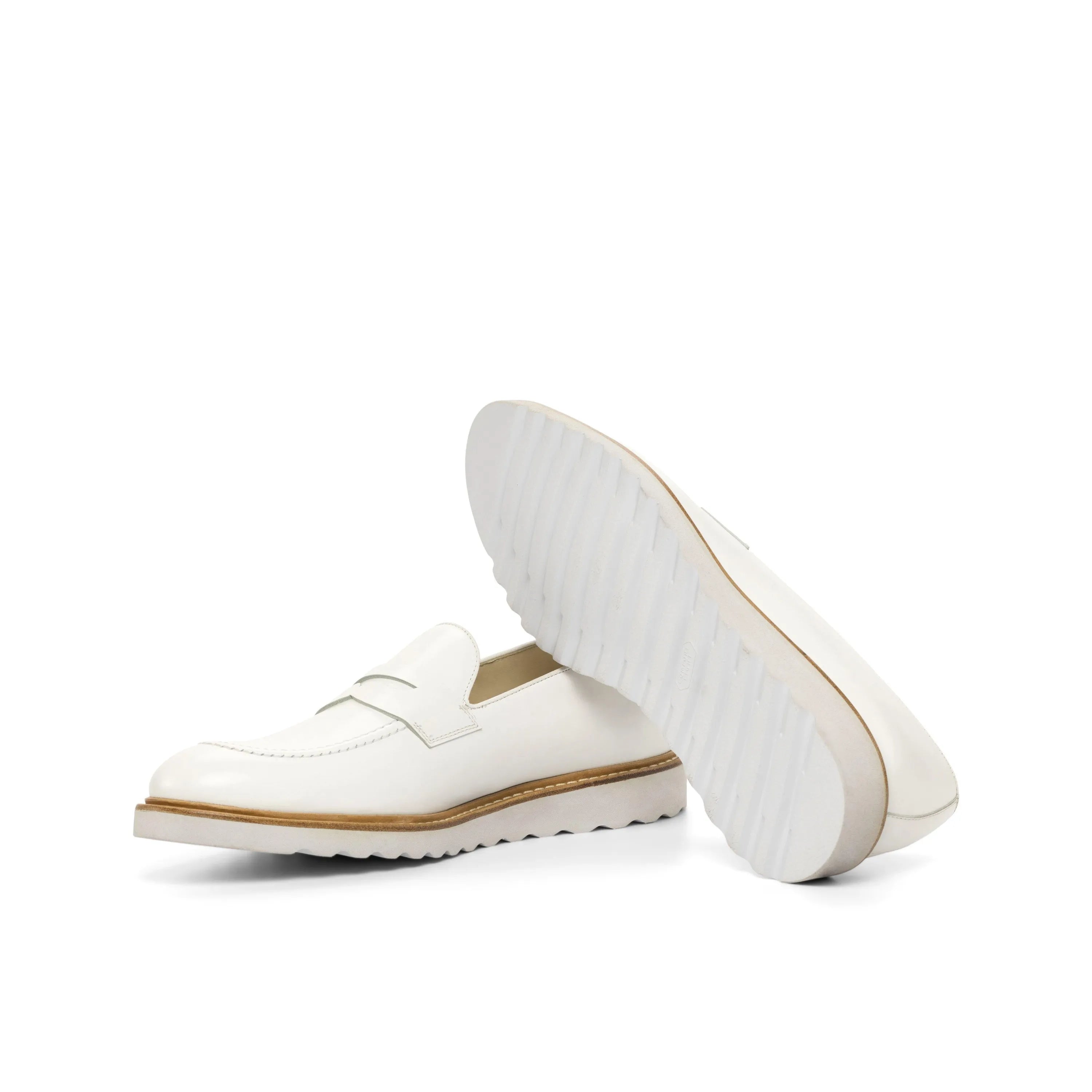 White Soho Loafers II penny loafers in leather with rounded toe