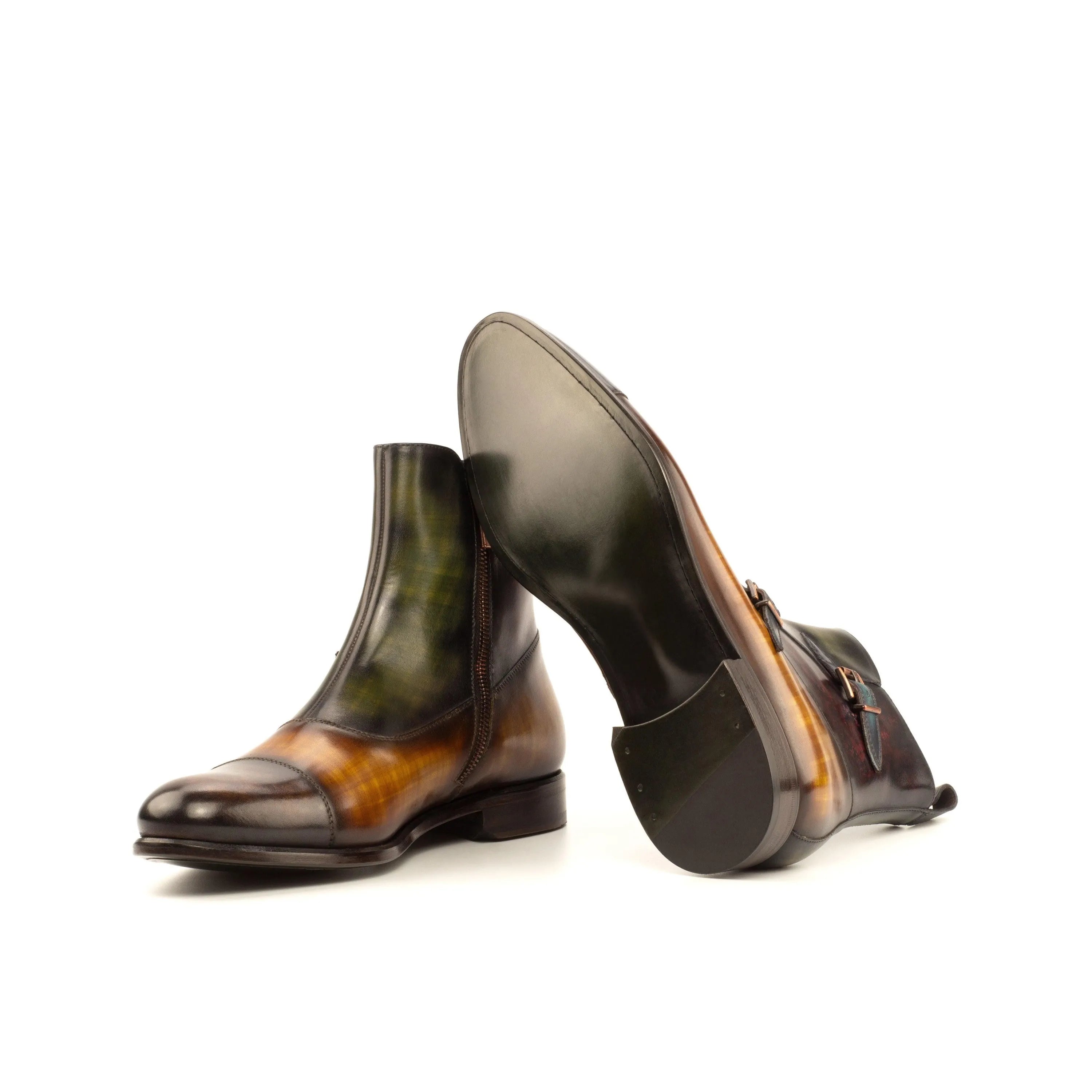 T59 Octavian Patina Boots II two-toned leather ankle boots